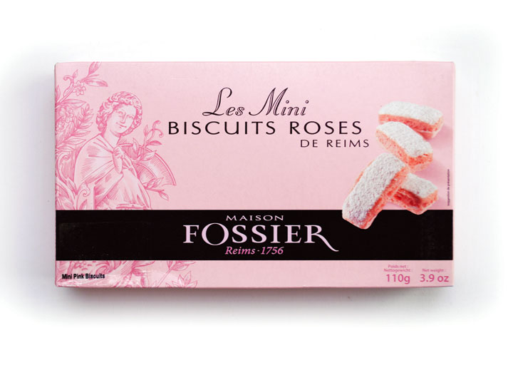 40 Mini Pink Champagne Biscuits in a box 110g/3.9oz - 12/cs - FO713